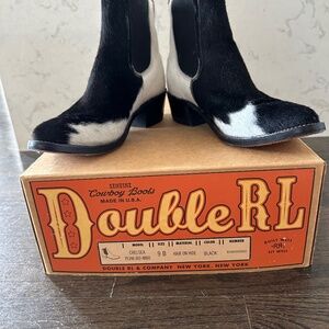 Ralph Lauren RRL Women's Blair Hair on Hide Plainview Chelsea Boots 9 B